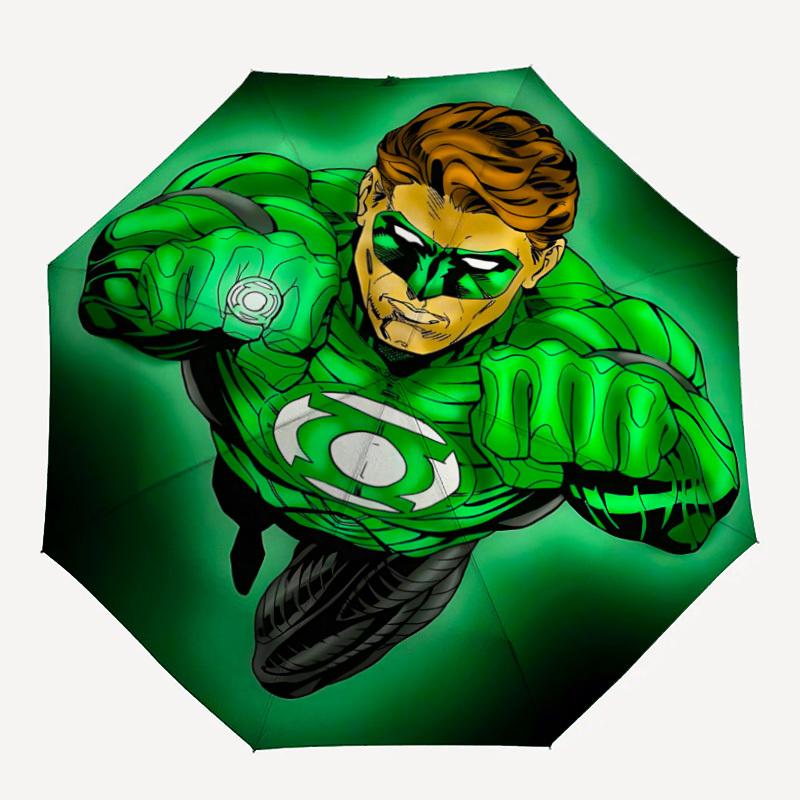1pc Green Lantern, Superhero Umbrella - Automatic Open Compact Travel Umbrella with 40-Rib Durable Frame Yy251021083