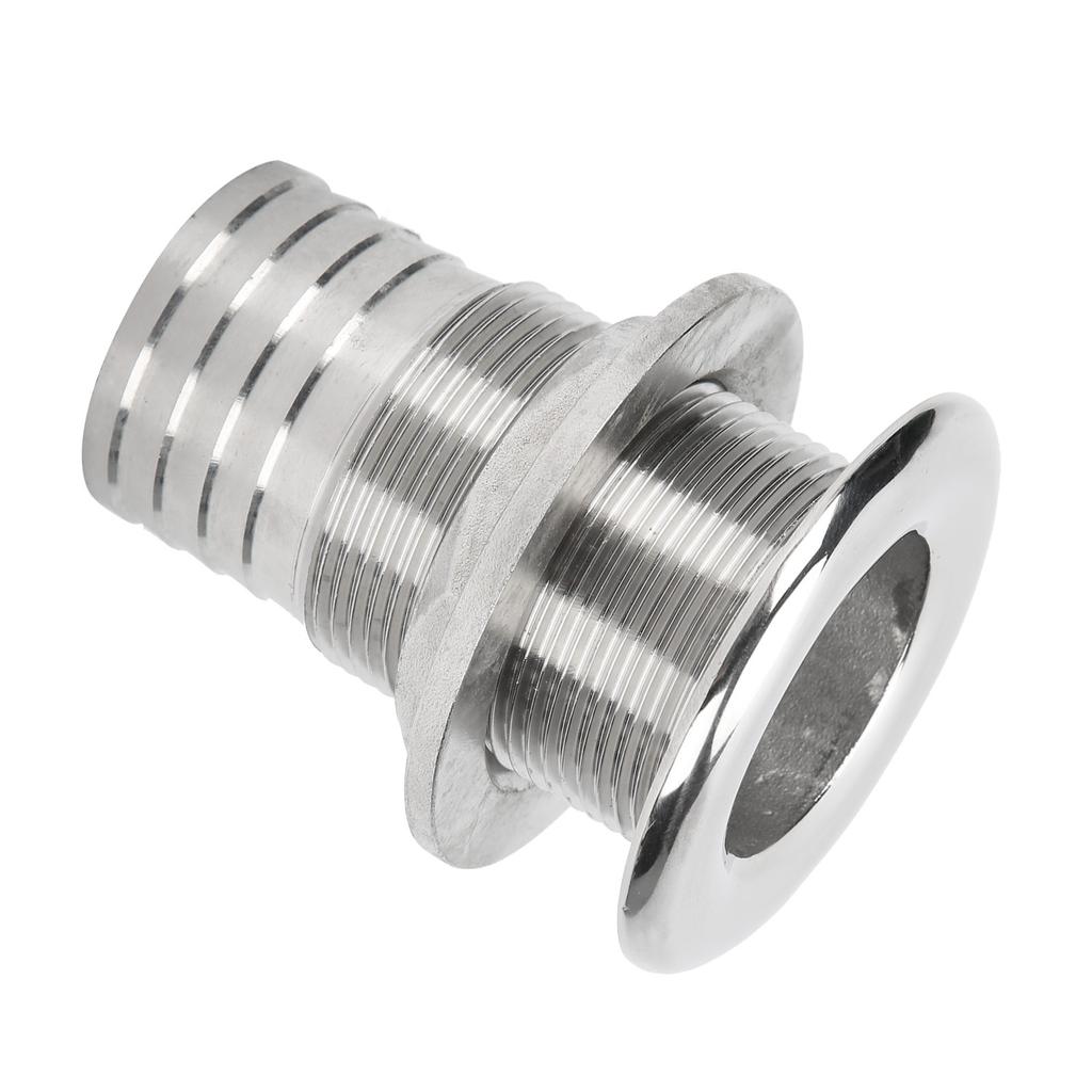 Wasserablassstopfen Durchgangsfitting Ablaufstutzen 316 Edelstahl für Marine Boot Yacht 1 1 2in Schlauch