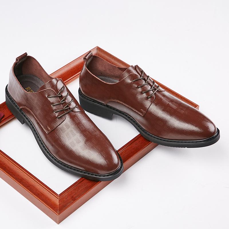 Nye Ekte Skinn Preget Casual Business Lærsko for Herre Formelle Enkelsko Myk Såle Komfortable Lærsko
