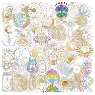 50 Transparent Golden Star Sticker Bag Waterproof Transparent PET Hand Account Decorative Guitar Notebook