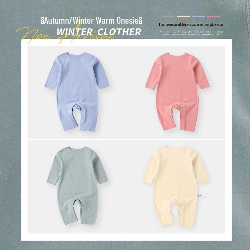 Velvet Baby Jumpsuit: Unisex, Warm Winter Pajamas for Infants