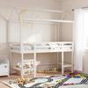 VidaXL Bunk Bed with Ladder and White Roof 90x190cm Solid Pine Wood, Mid Sleeper, Loft Bed with Ladder, Bed 3282155