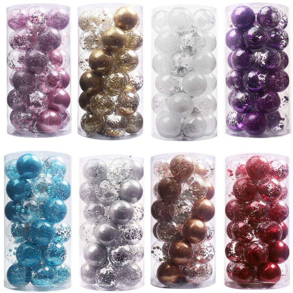 Festive Xmas Tree Hanging Ornaments Glitter Christmas Balls Baubles