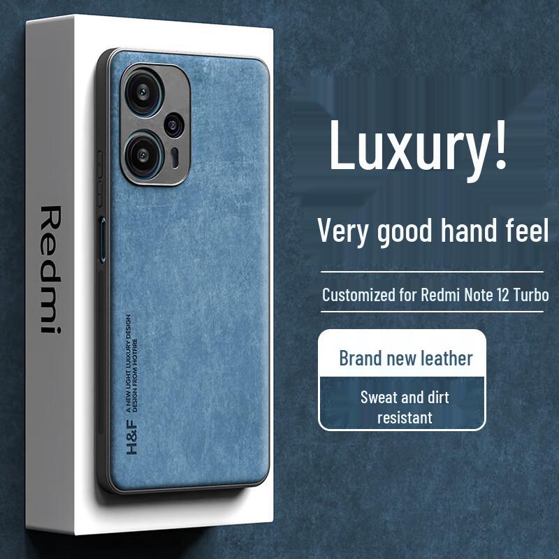 Coque de téléphone en cuir nubuck Redmi Turbo 4 Pro / Note 12 Turbo