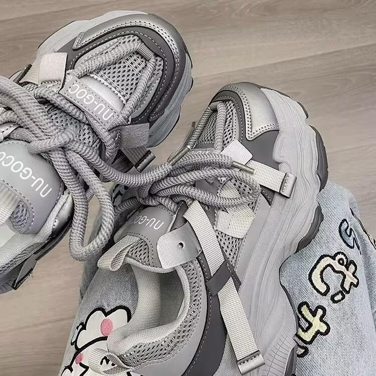 Women's 2025 Street-Style Dad Shoes: Height-Boosting, Thick Sole, Versatile, Lightweight Casual Sneakers for a Sleek Look