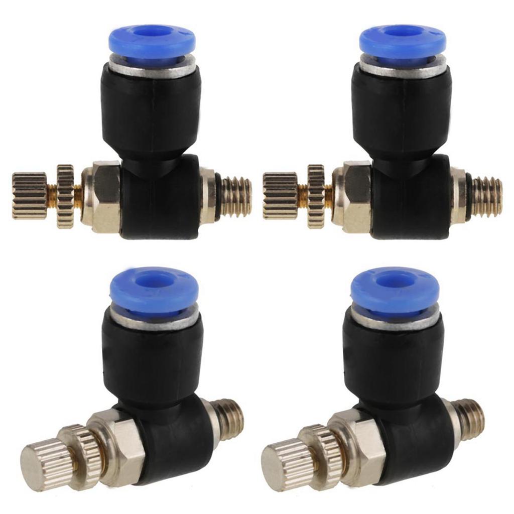 20Pcs OD 4mm Tube M5 Pneumatic Air Flow Speed Control Valve Quick Connector