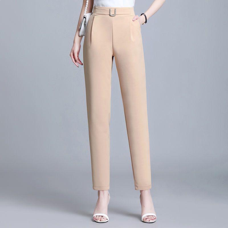 Women's Ice Silk High Waist Skinny Harem Pants - Slimming, Versatile, Trendy Suit Trousers