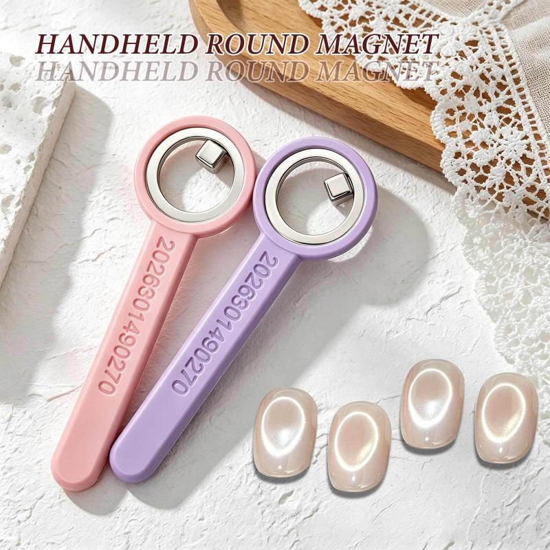 Circular Cat Eye Nail Magnet With Handle Strong Nail Art Magnetic Gel Polish Guide Tool Diy Magnetic Nail Helper Manicure Design