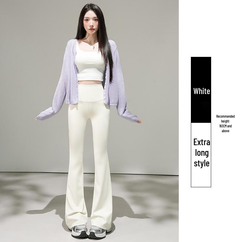 Barbie Hosen mit weitem Bein: Hohe Taille, Hohe Elastizität, Koreanischer Stil Herbst/Winter Leggings für Damen