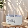 Durable Large Capacity Baby Nappy Organiser Cotton Rope Woven Diaper Storage Bag Foldable Detachable Storage Basket for Newborn