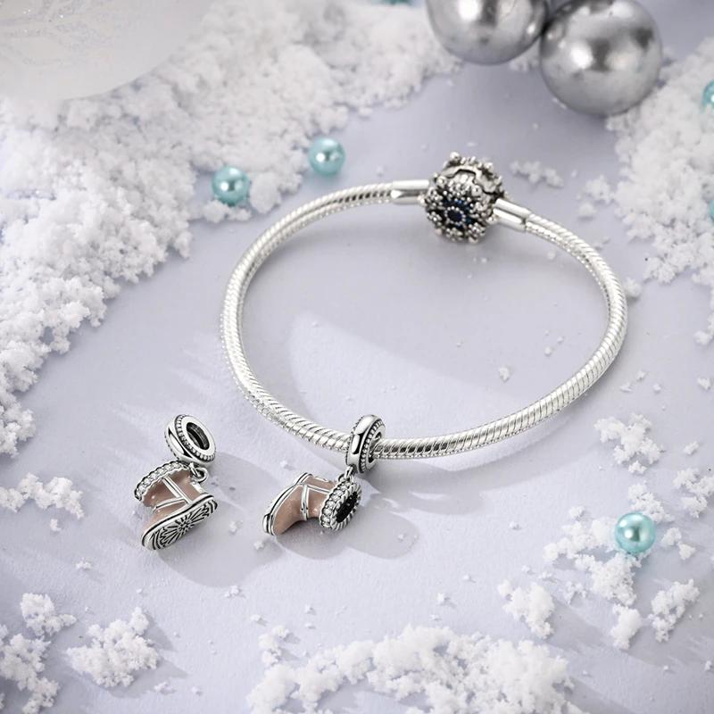 Exquisite Copper Snowflakes Snowman Penguin Fireplace Charms Fit Diy Bracelet Necklace Winter Season Accessories