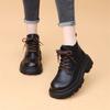 Spring and Autumn 2024 New Single Shoes Muffin Platform Retro Martin Boots Women's Small Round Head Low-top Short Boots
