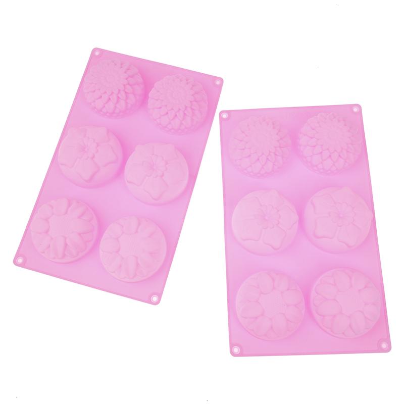 Silikonowa forma 3D z 6 wgłębieniami, 3 różne kształty kwiatów, do DIY, Fondant, Ciasta, Wyrabiania Mydła, Świec, Ciasta, Czekolady, Forma do Pieczenia