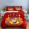 Happy Crab Eating Ice Cream Bedding Duvet Cover Set Duvet Cover Pillowcases  (1*Duvet Cover 2*Pillowcases, Without Duvet Insert)