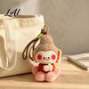 Plush Keychain for Bags Cute Buddha Keychain Dunhuang Style Pendant with Embroidered Colorful Woven Bracelet Details Soft Car Bag Charm Creative