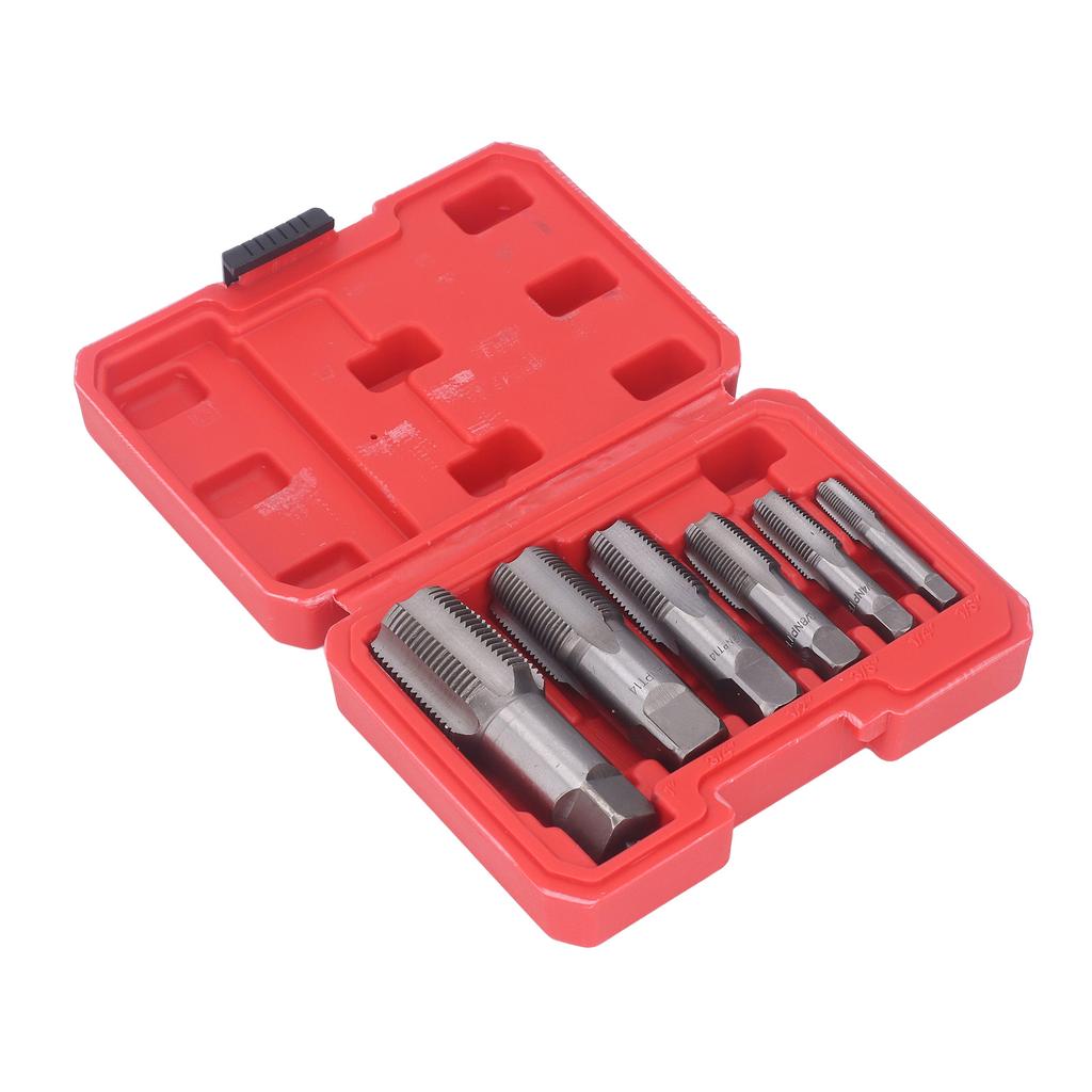 6Pcs Pipe Tap NPT 1in 3 4in 1 2in 3 8in 1 4in 1 8in Carbon Steel Thread Tapping Tool Kit for PVC Pipe