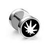 1Pc Punk Black Stainless Steel Round Stud Earrings Women Men Gothic Tunnel Barbell Dumbbell Earings Ear Piercing Zircon Gifts