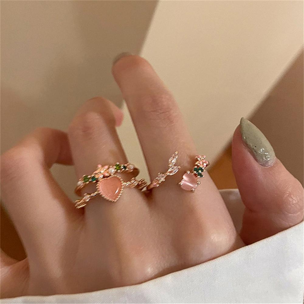 ins wind love zircon ring female flash diamond open index finger ring wholesale