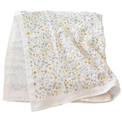 Swaddle Gauze Made In Japan Discharge Newborn Organic Cotton Gauze Blanket Triple Gauze Blanket Botanical Baby Gift Imabari ORUNET Gray X Botanical