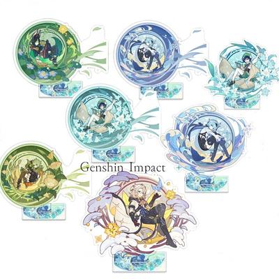 Φιγούρα Anime Genshin Impact Scaramouche Zhongli Hutao Xiao Kaeya Ακρυλική βάση Μοντέλο πλάκας γραφείου Διακόσμηση όρθιας πινακίδας Δώρα θαυμαστές