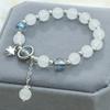 Small fresh color butterfly broken bead bracelet female ins style niche design new gray moonlight star and moon crystal jewelry