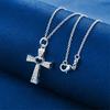 925 sterling silver 16-30 inch exquisite cross shaped zircon pendant necklace for women's fashionable wedding accessories
