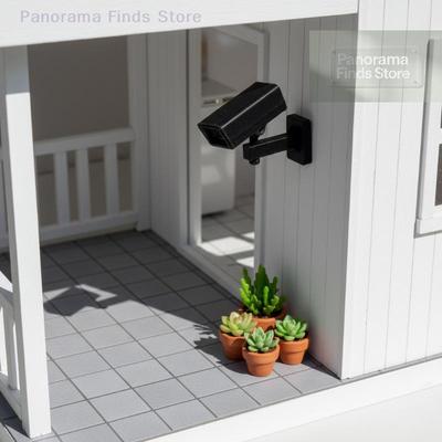 1/2Pcs 1/12 Dollhouse Mini Surveillance Camera Model For Micro Landscape Decoration Miniature Food And Play Scene Ornament