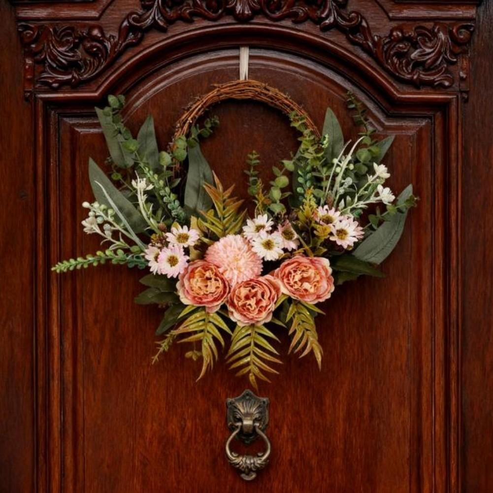 Door Ornament Artificial Flower Wreath For Photo Props Creative Wall Decoration Wreath Long-lasting Resilience
