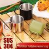 304 Stainless Steel Portable Folding Camping Cup with Handle