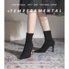 Martin Boots Women'S Spring And Autumn Boots High Heel Elastic Thin Boots British Style Short Boots Women