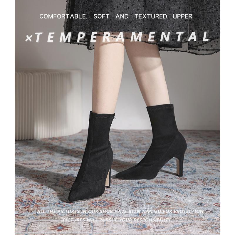 

Ботинки Мартина женские весенне-осенние ботинки на высоком каблуке эластичные в британском стиле супер огонь короткие ботинки женские 39