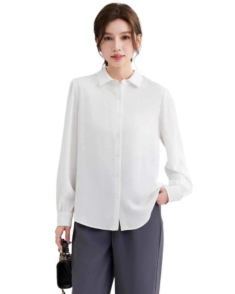 SPRING SEAON Long Sleeve Chiffon Dress Shirt with Bow Available in Plus Perfect for and Fall Women's Tie, Sizes, Slimming, Stylish, Casual,
