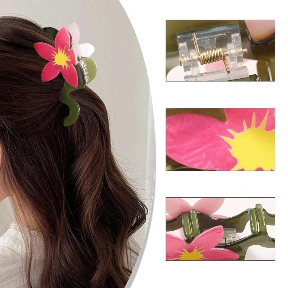 Colorful Flower Hair Claw 9.9CM Large Hair Claw Fashion Hair Clips Women