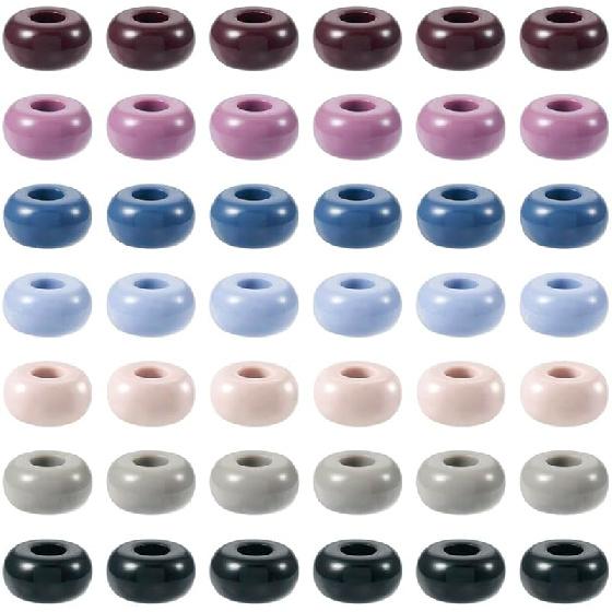 KISSITTY 66Pcs Assortment European Resin Beads Glitter Large Hole Bead Mixed Colors Platinum Cores Rondelle Mixed Color Spacer Beads for Jewelry