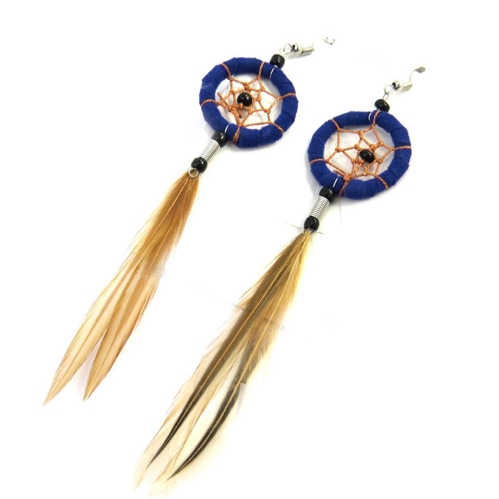 

Les Trésors De Lily [M7811] - Дизайнерские серьги Шайенны синие (ловец снов)