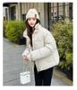 Jachetă de iarnă groasă, călduroasă, de damă, casual, scurtă, cu guler înalt, rezistentă la vânt