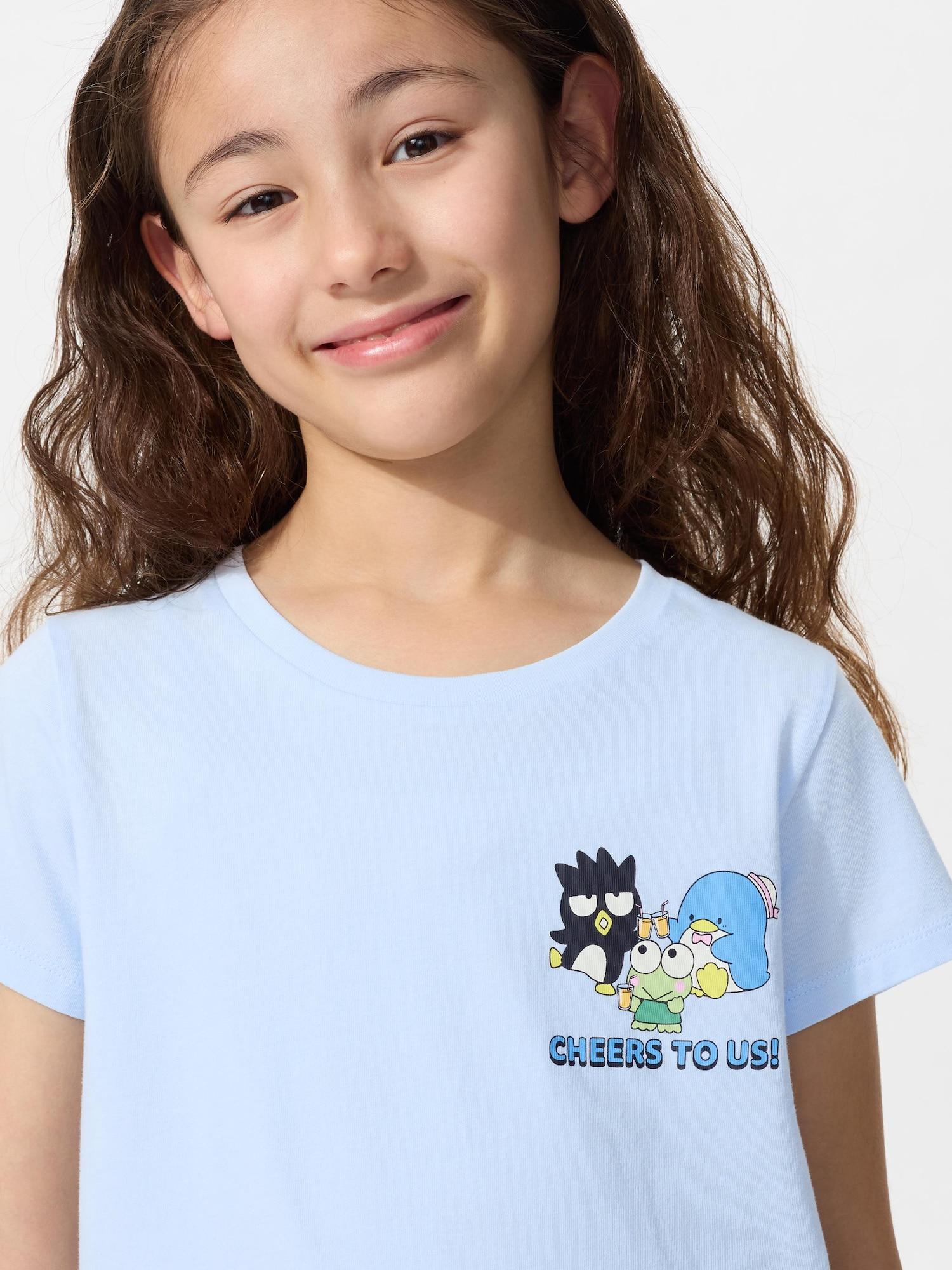

Uniqlo Футболка для девочек Sanrio CharacTers Crop UT Graphic с коротким рукавом F 60 LIGHT BLUE/KIDS 150