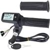 Accelerație rotativă completă, Accelerație 6 pini E-Bike 36V/48/60V, cu afișaj viteză LCD, Întrerupător cu cheie, Mâner rotativ pentru scuter electric, E-Bike, Motocicletă