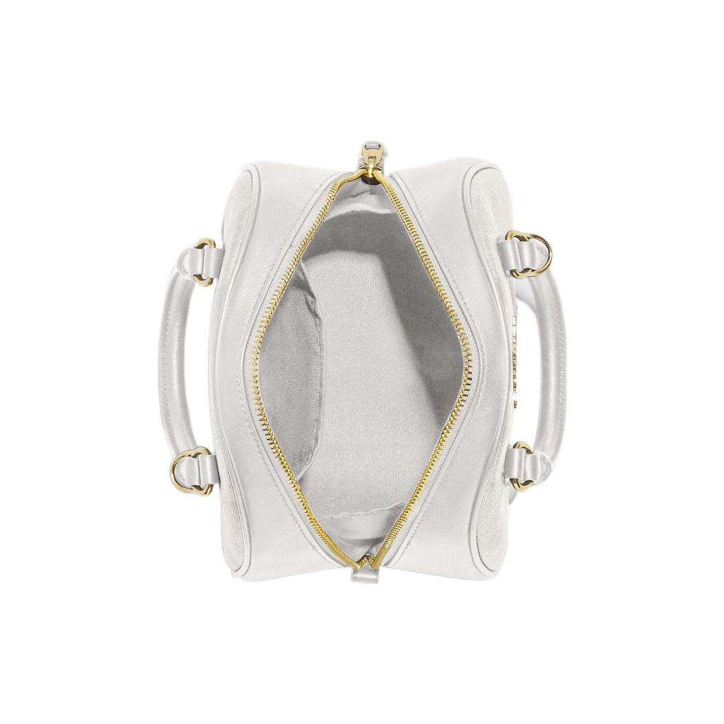 COACH Sydney Coated Canvas With Smooth Leather Shoulder Bag, Crossbody Bag Dome Bag Handbag Small Women's Chalk White CA591-IMRFF