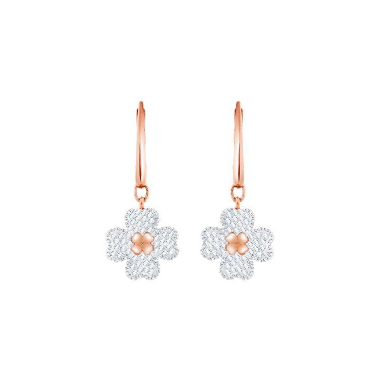 Swarovski Latisha Four Leaf Clover Crystal Earrings Women earrings Rose-Gold 5420249 Box (Random Color)