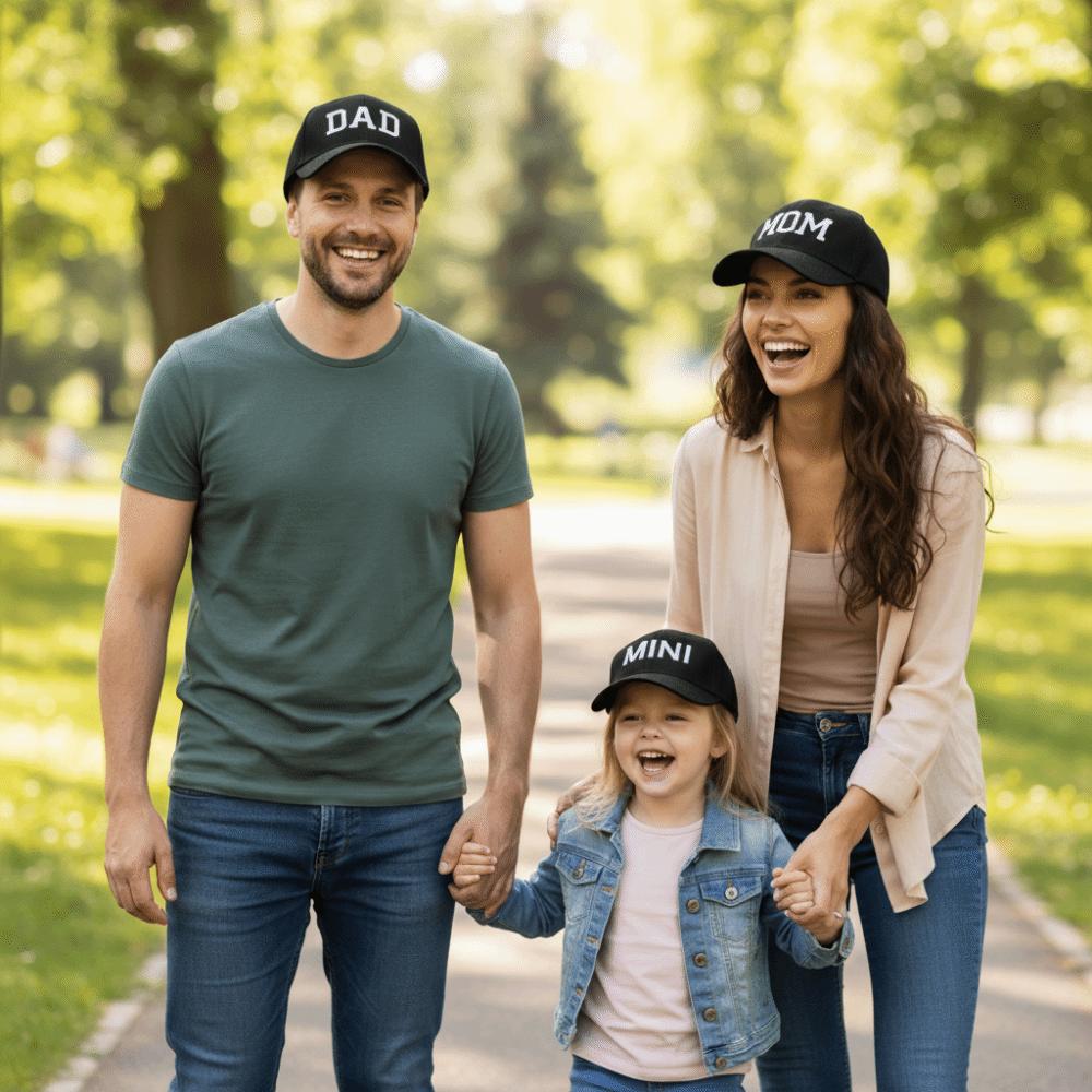 Fashion Cotton DAD MOM MINI Embroidery Caps Adjustable Vintage Parent-Unisex Baseball Hats Breathable Leisure Sport Visors Cap