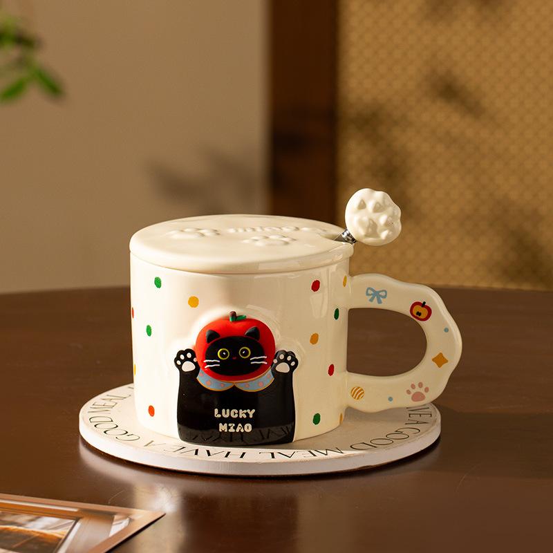 

Высокая кружка для кофе для девочек в подарок, для питья воды с крышкой и чашка для завтрака с высокой термостойкостью 380ML