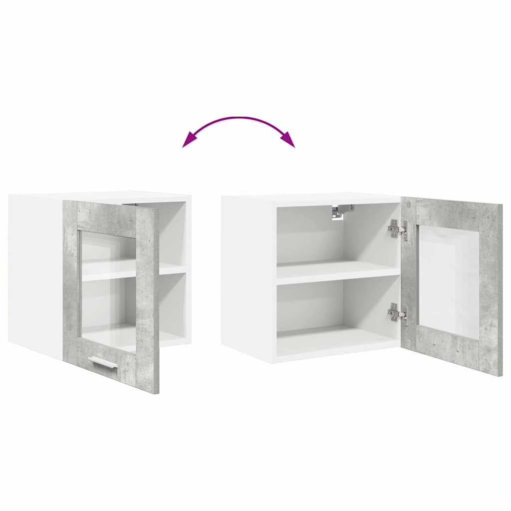 Riga Wall Mounted Storage Cabinet Set 2 pcs Concrete Grey 40 x 31 x 40 cm