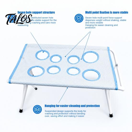 Small Dog Grooming Tool Pet Table with Foldable Stand, Adjustable Strap, Cat Hammock, 8-Hole Care Supplies Washing Station for Bathing, Nail Trimming