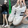 Large Size Autumn and Winter New Casual Flat Color Matching Retro Sports Velvet Board Shoes White Shoes Women