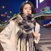 Korean Version Plaid Scarf Women's Winter New Warm and Versatile Shawl Advanced Sense Imitation Cashmere Thickened Soft Waxy Scarf Men