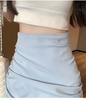 Women Summer High Waist Pleated Irregular Skirt A- Line Mini Hip-hugging Skirts
