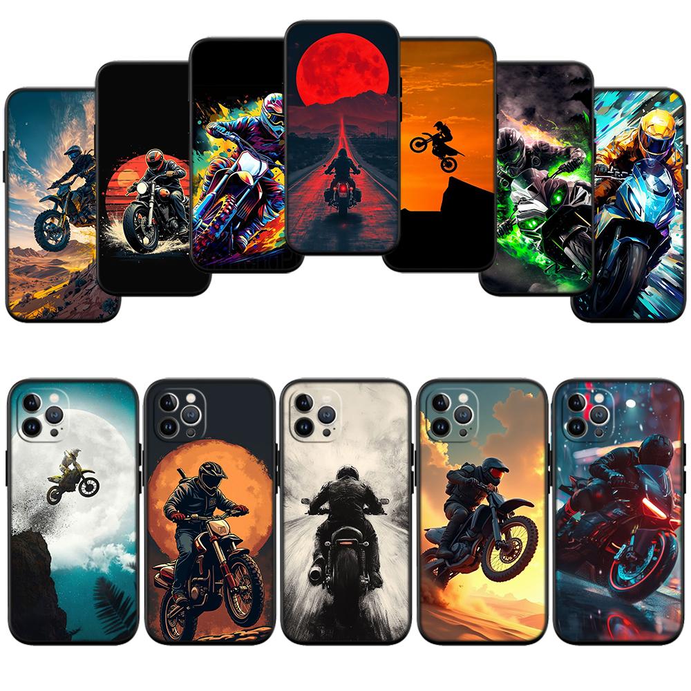 RA18 Motorcycle Racing New High-End Shell Phone Case for iPhone 16 15 14 13 12 Pro Max Plus Mini
