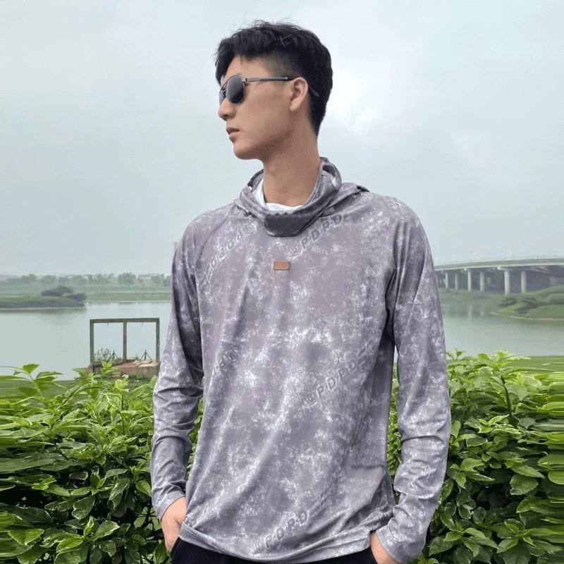 Mens UPF 50 Quick-Dry Lightweight Hooded Fishing Shirt Outdoor Activities Hiking Cycling Running XXS