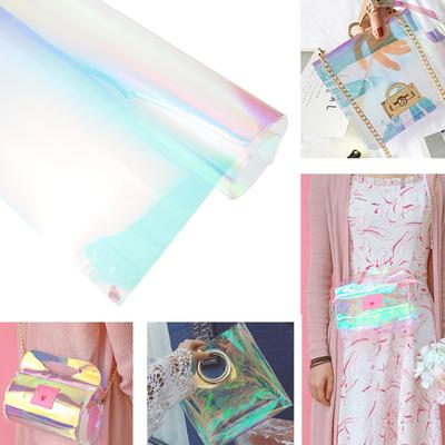 1 Sheet Iridescent PVC Film Fabric High Quality DIY Colored Vinyl Material for Handbags Phone Covers Clothing Sewing Patchwork